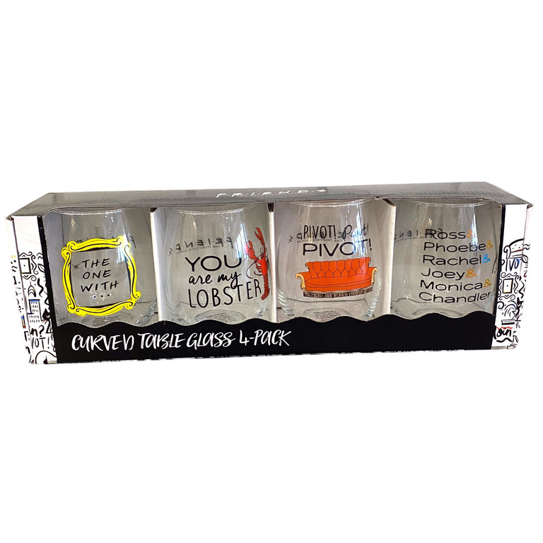 Friends Tv Series Quotes Stemless Wine Glass Pack of Four
