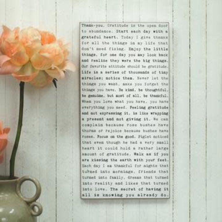 Cedar Mounatin Gratitude Typewriter Wall Sign