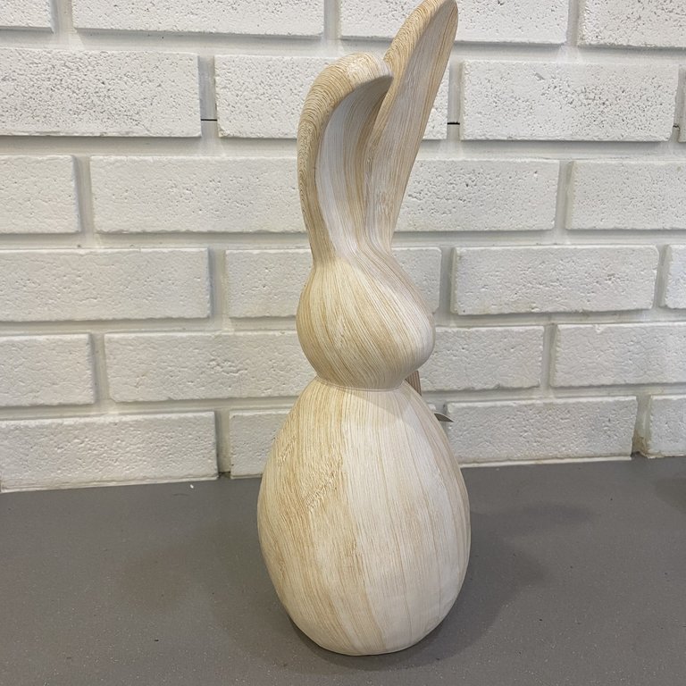 Wood Bunny Statue