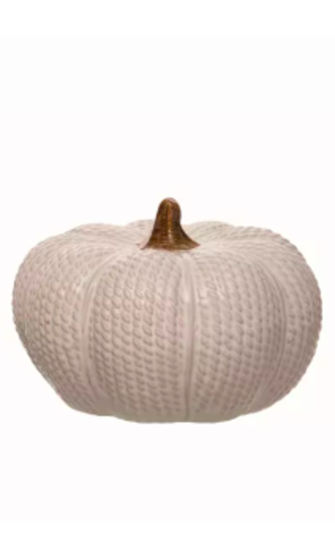 Transpac Ceramic Knit Pumpkin Small