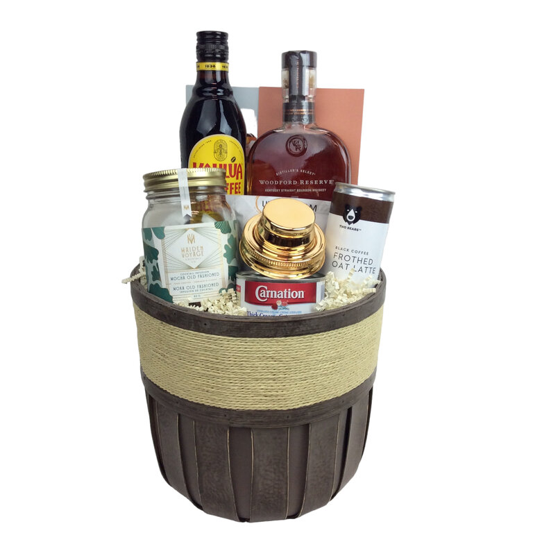 Bourbon White Mocha Cocktail Kit Basket