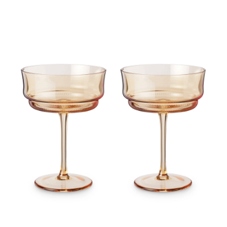 twine Tulip Cocktail Coupes in Amber