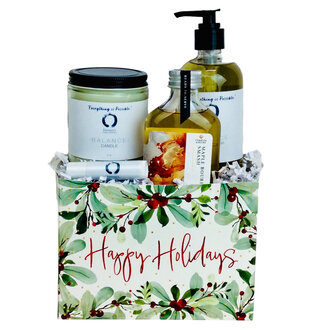 Custom Corporate Branded Holiday Basket Custom Corporate Branded Holiday Basket