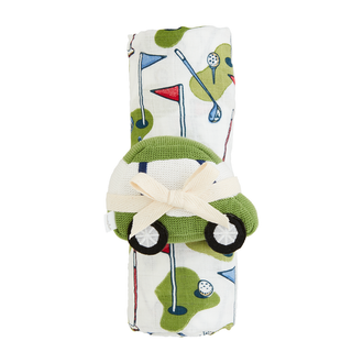 Mud pie Golf Swaddle and Rattle Set Mud pie Golf Swaddle and Rattle Set