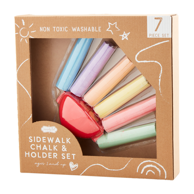 Mud pie Sidewalk Chalk & Holder Set