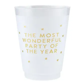 Santa Barbara Design Studios Frosted Cups - The Most Wonderful Party Of The Year 6pk