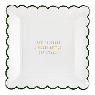 Santa Barbara Design Studios "Have Yourself A Merry Little Christmas" Scalloped Paper Plates Santa Barbara Design Studios "Have Yourself A Merry Little Christmas" Scalloped Paper Plates
