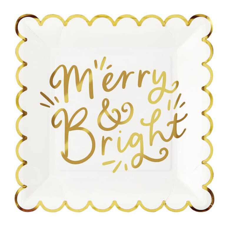 Slant Collections "Merry & Bright" Scalloped Paper Plates