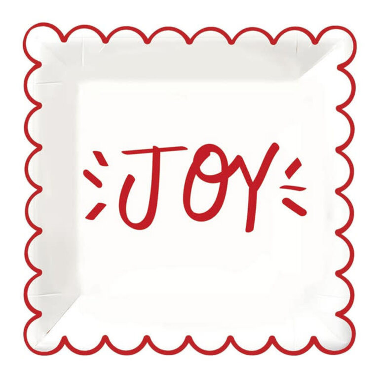 Slant Collections "Joy" Scalloped Paper Plates