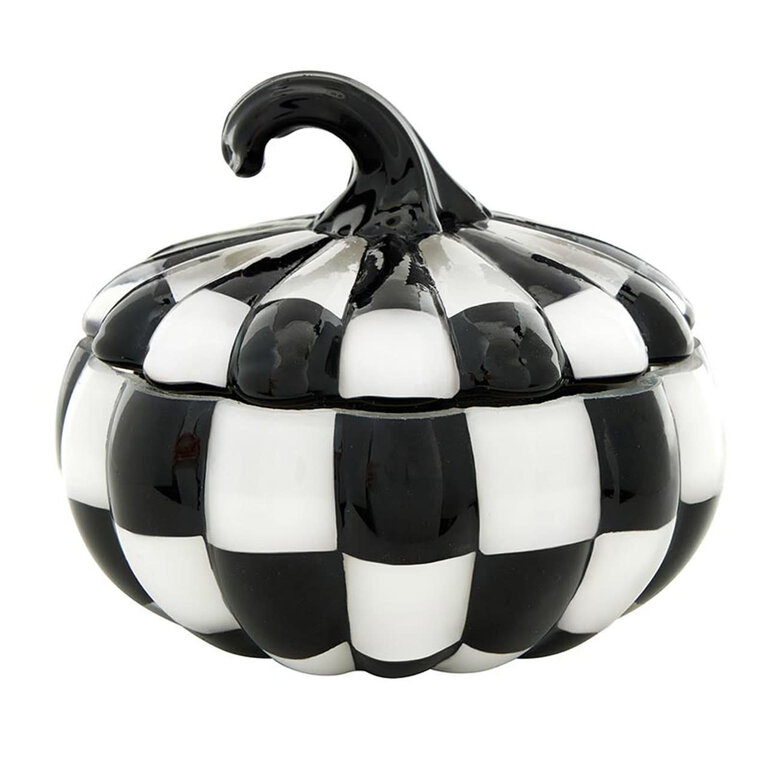 47th & Main Black Glass Pumpkin Candle Lg