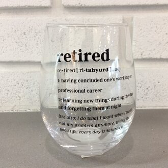 Retired Definition Wine Glass Retired Definition Wine Glass