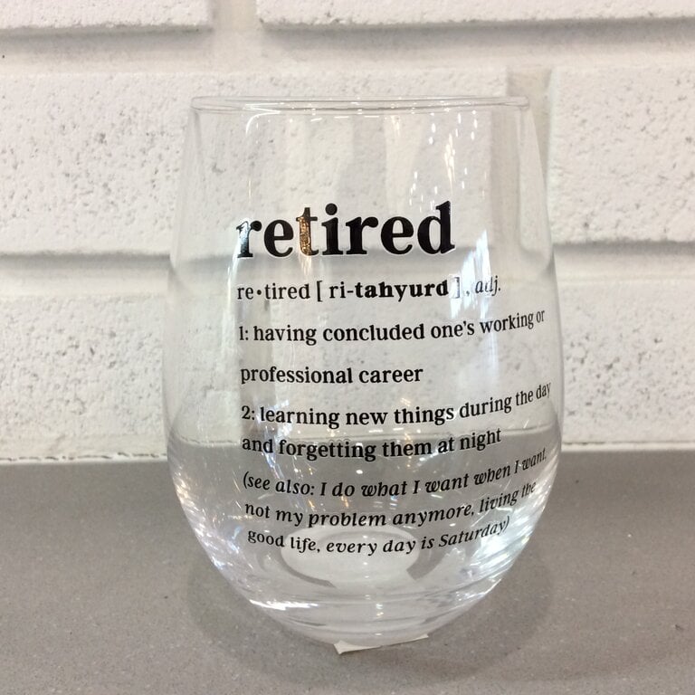 Retired Definition Wine Glass