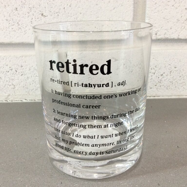 Retired Definition Rocks Glass