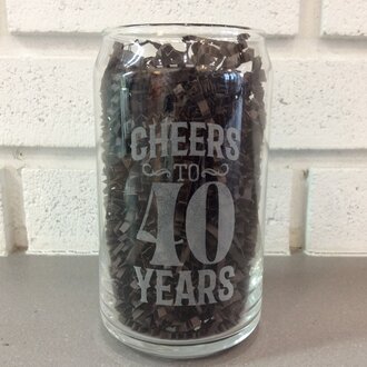 Cheers to 40 years beer glass