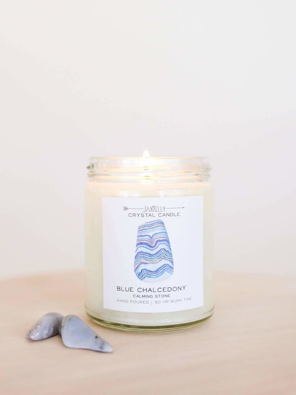 JaxKelly Blue Chalcedony Candle - Calming