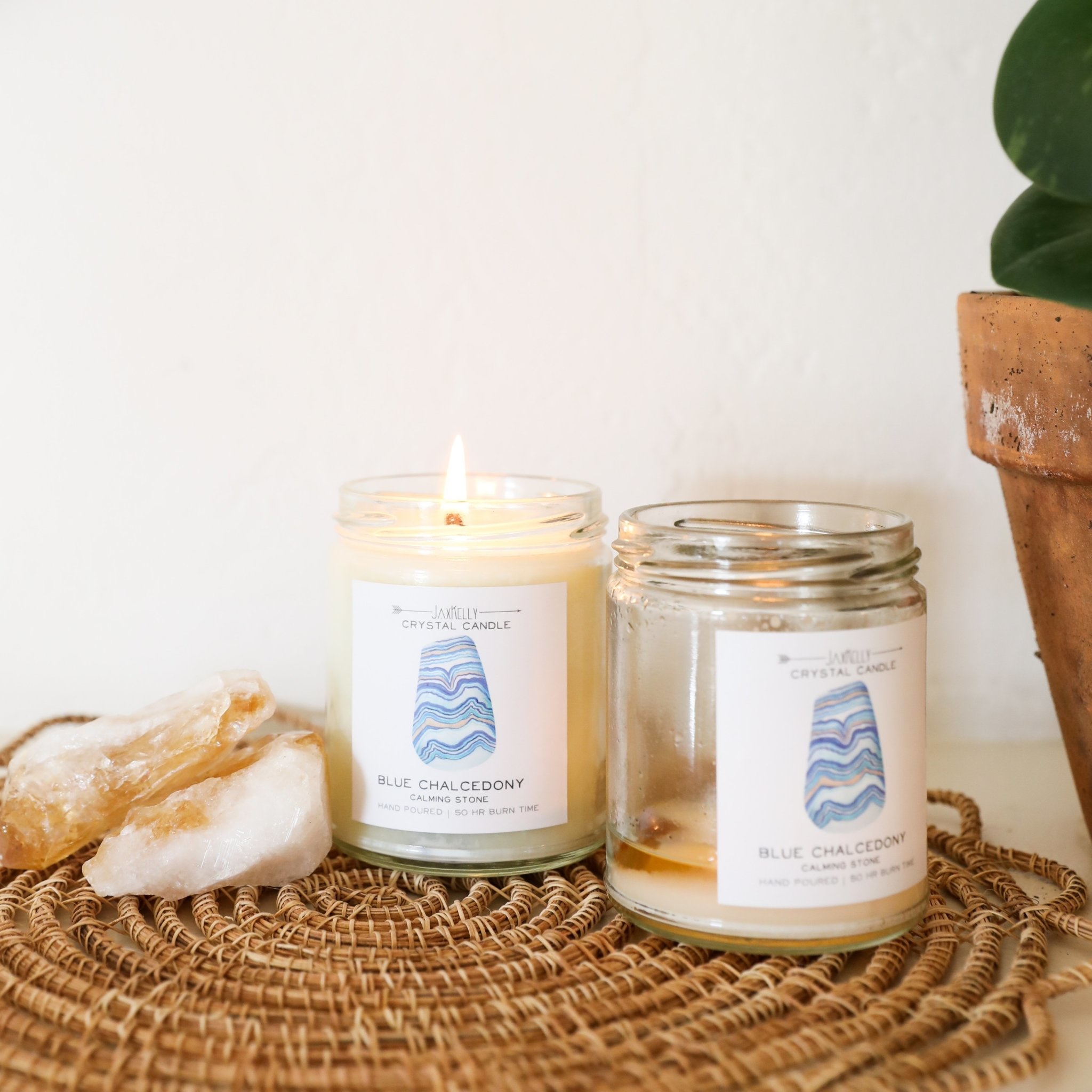 Blue Chalcedony Candle - Calming