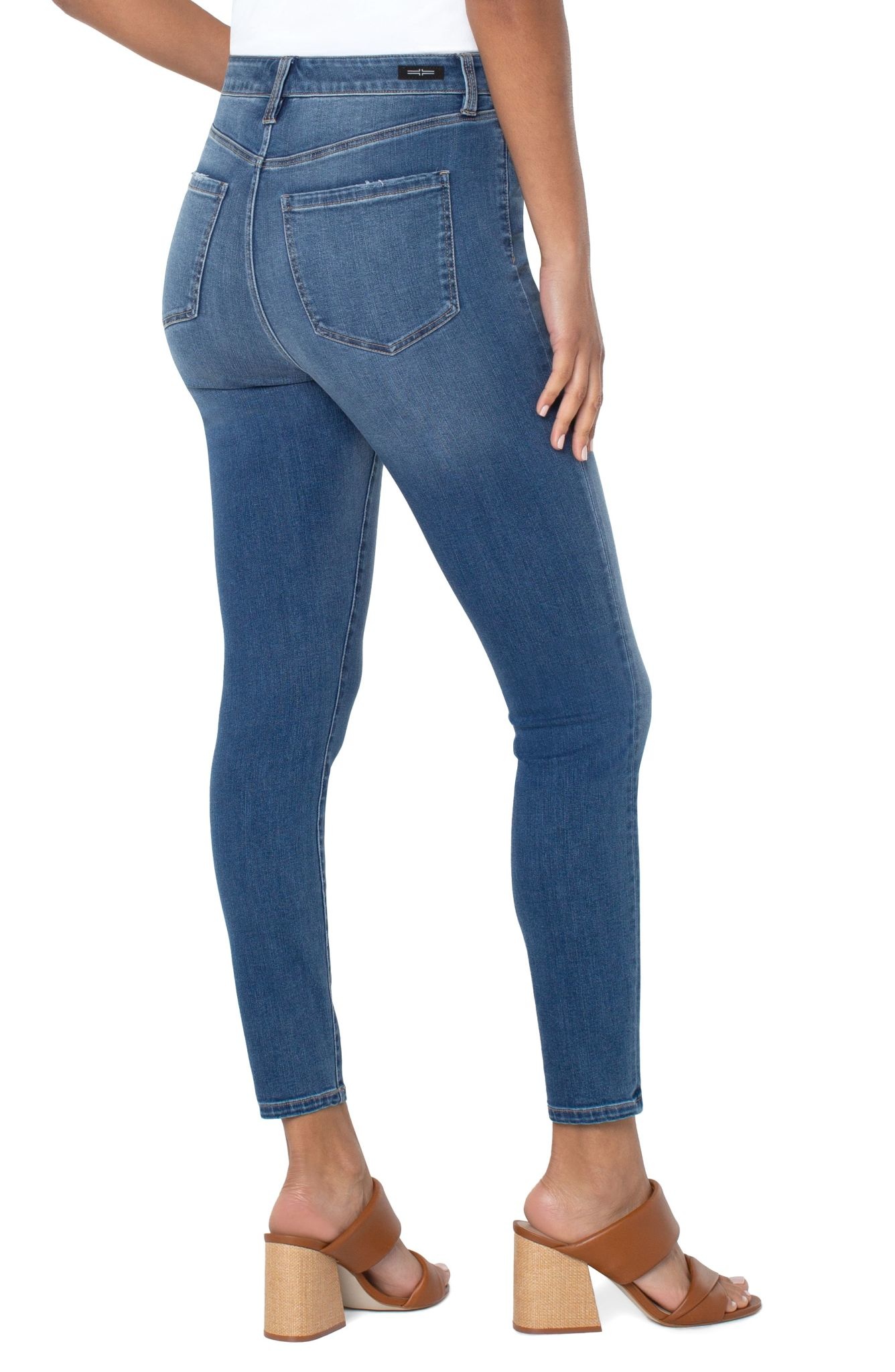 Abby High-Rise Ankle Skinny With Exposed Buttons