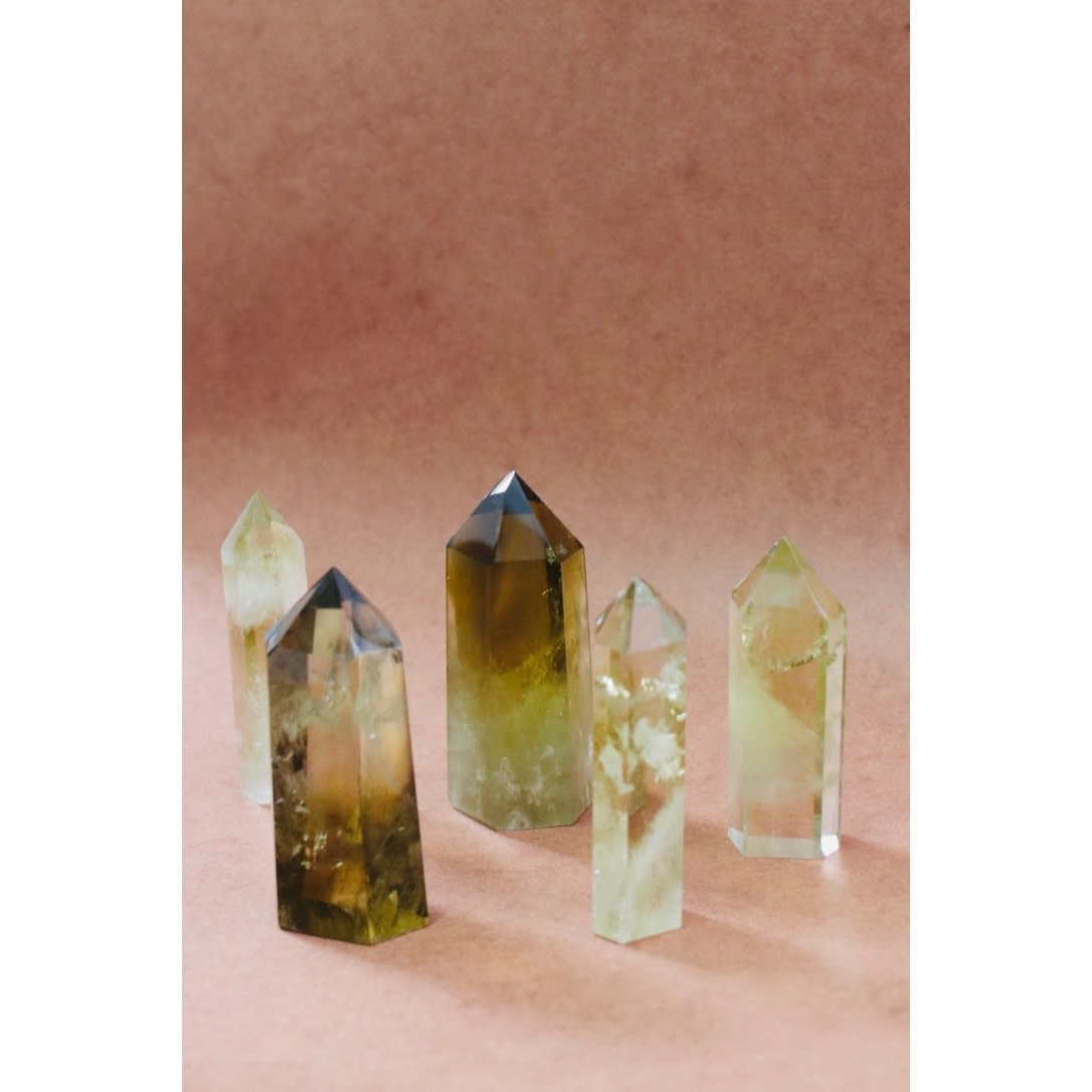 Crystal Point With Bag - Citrine
