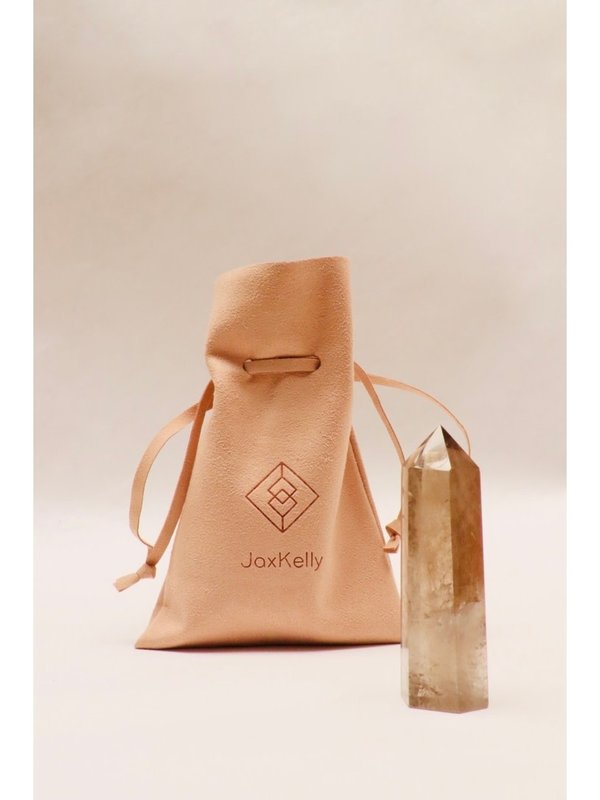 JaxKelly Crystal Point With Bag - Smoky Quartz