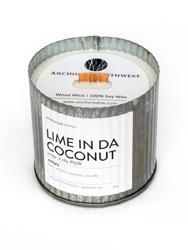 Anchored Northwest Lime In Da Coconut Rustic Candle 10oz.