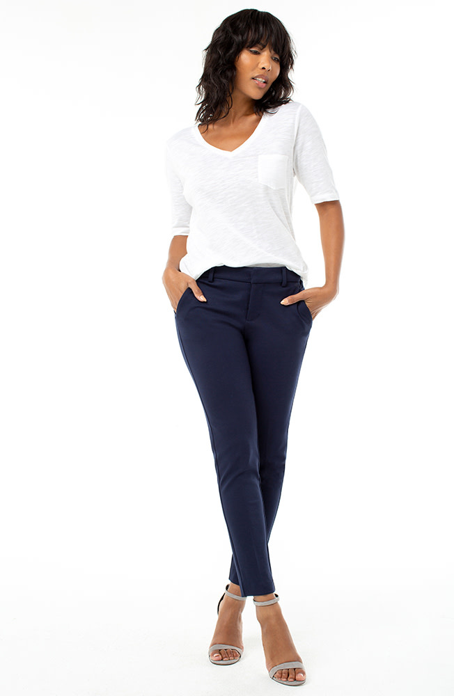 Sew Ruthie Style: Summer Sea (navy and cadet blue): Style Arc Barb trousers  in navy ponte