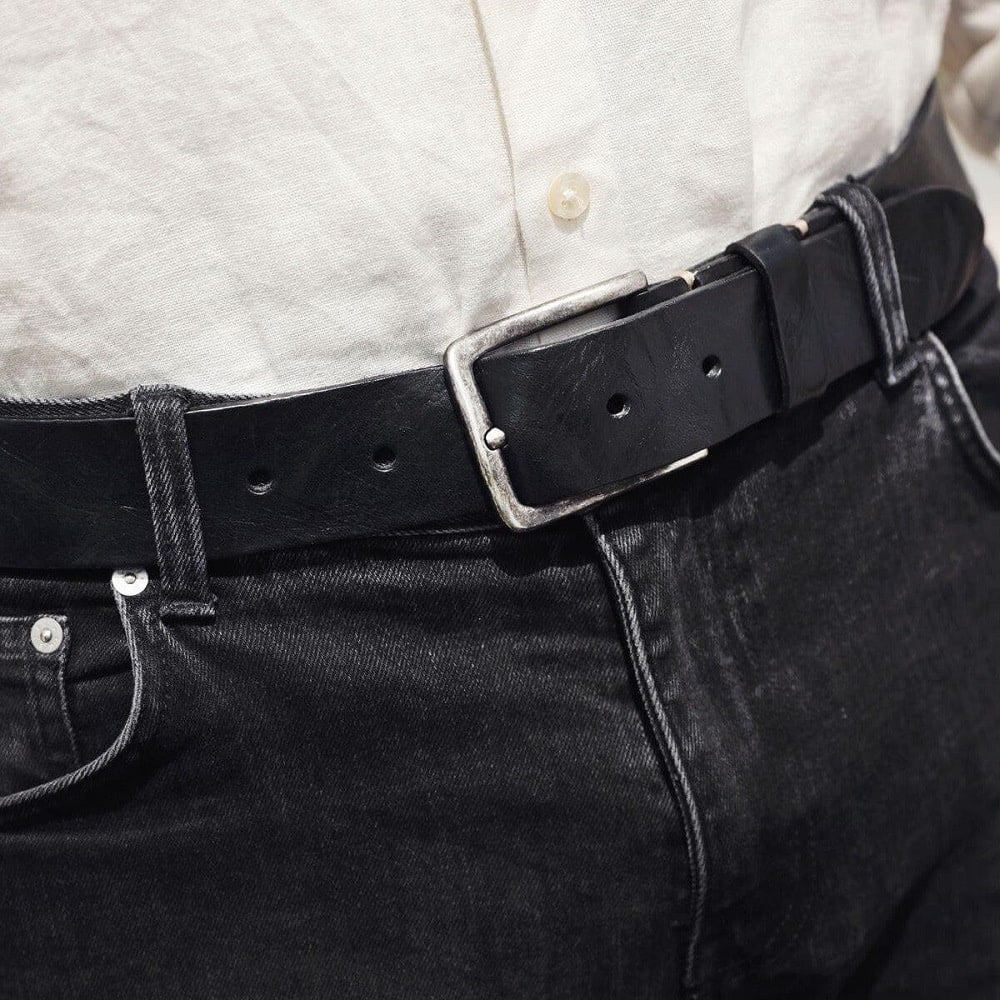 Dani Men's Leather Belt W/Silver Buckle