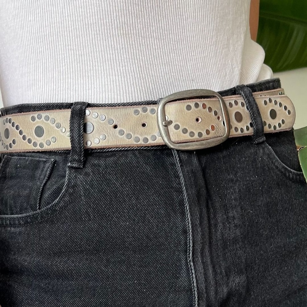 Amsterdam Heritage Pip 2.0 Vintage Gold Round Buckle Women's Belt