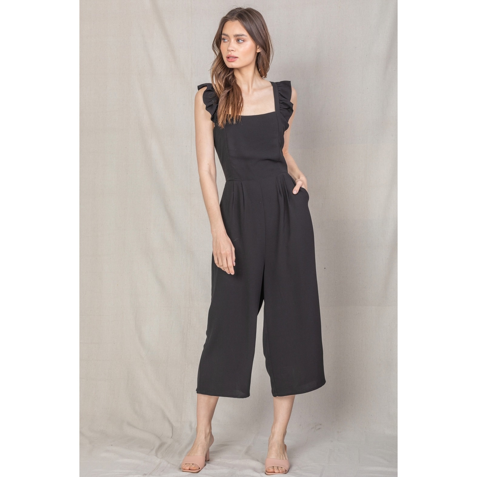 Ruffled Sleeve Jumpsuit