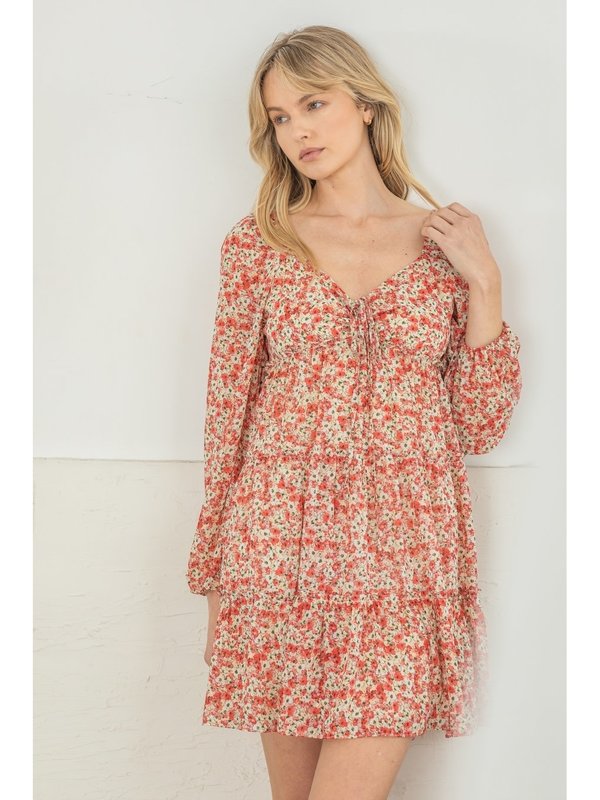 REVEROF Chiffon Floral Ruffle Dress