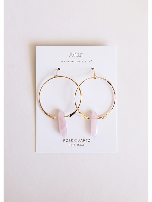 JaxKelly Hoops - Rose Quartz