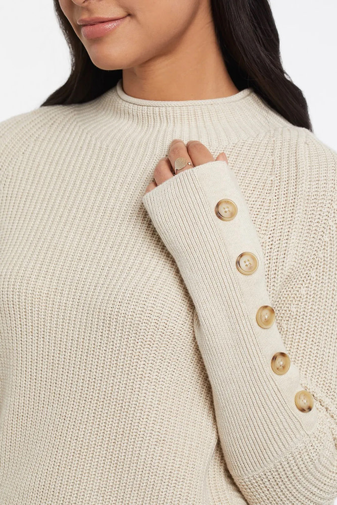 Dolman Sweater W/Button Sleeves