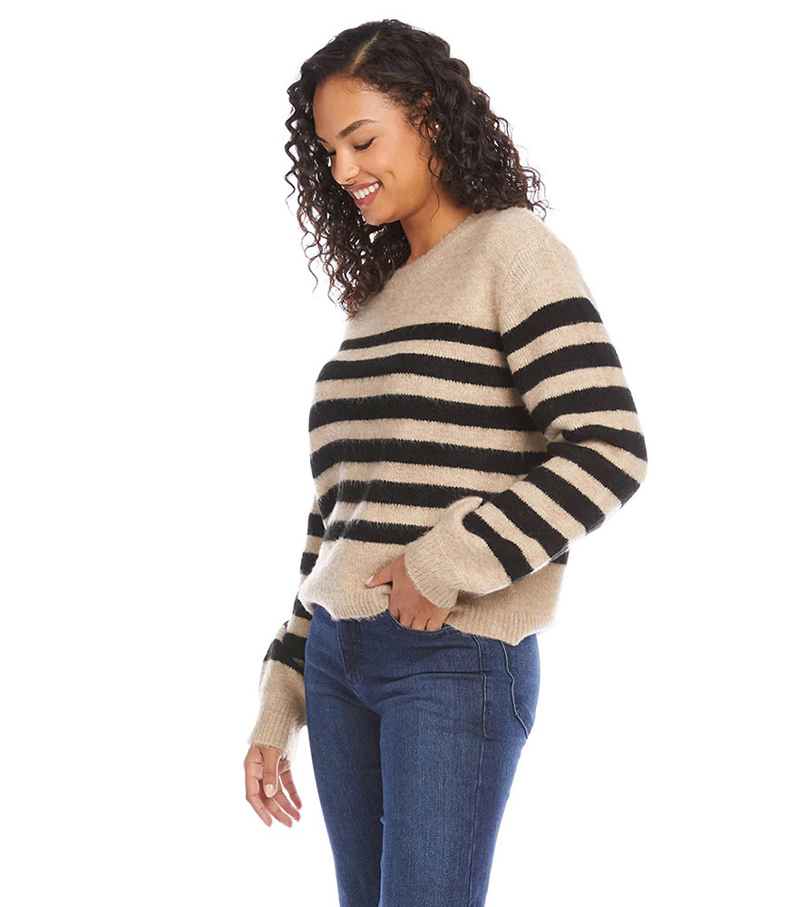 Karen Kane Striped Puff Sleeve 