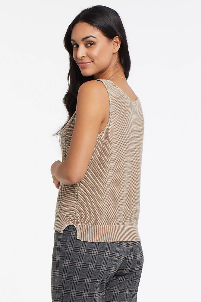 Combed Cotton V-Neck Sweater Tank