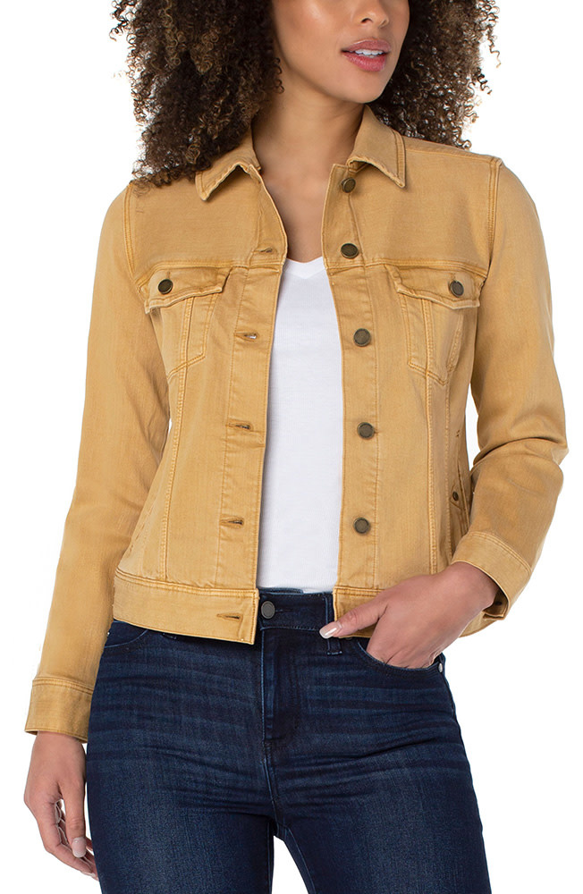 Short Mustard Dress + Denim Jacket — Jasmine Diane