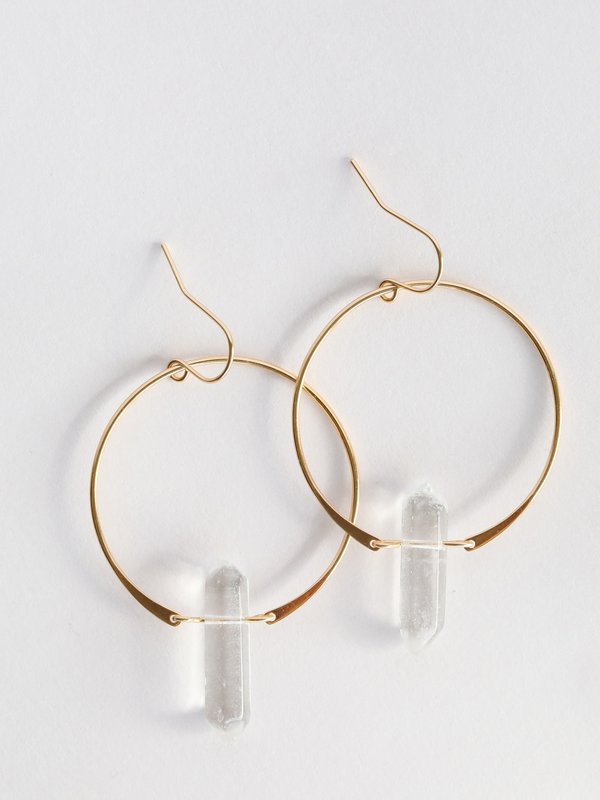 JaxKelly Hoops- Clear Quartz