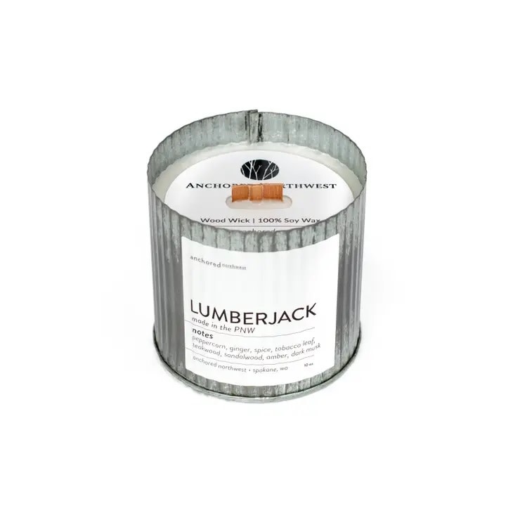 Lumberjack Wood Wick Rustic Candle- 10oz