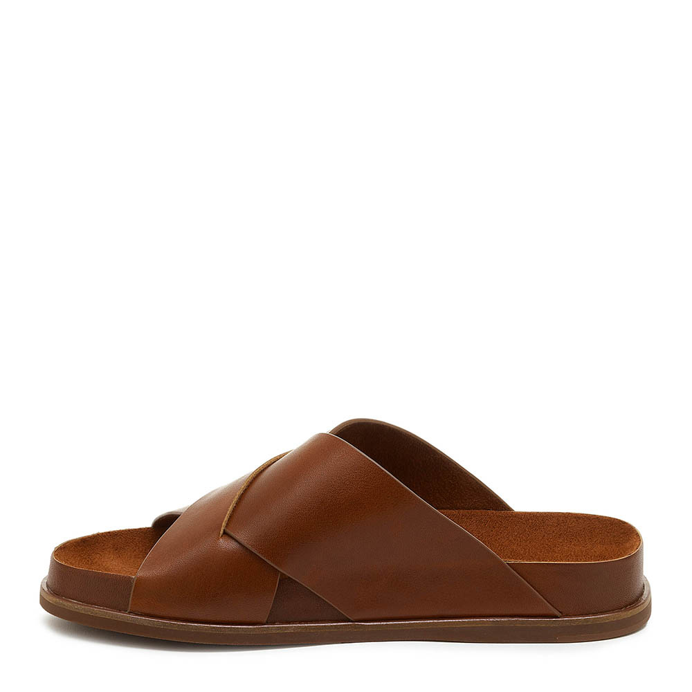 HITZ9616 Men's Brown Leather Casual Open Slipper – Hitz Shoes Online