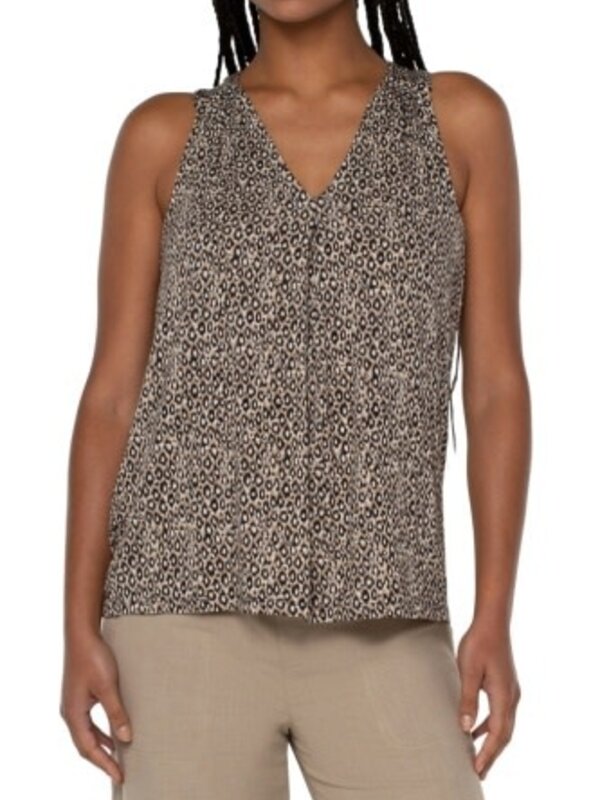 Liverpool Los Angeles Pleated Front Sleeveless Modal Knit Top