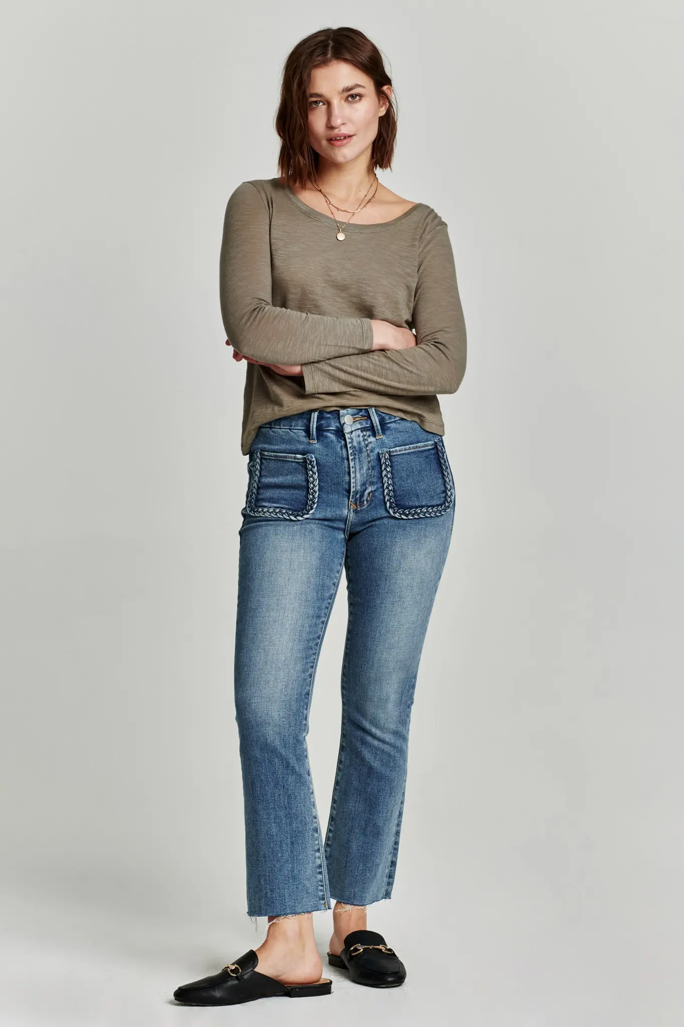 Another Love: Cleo Ribbed Crew Neck Tank, Dusty Blue