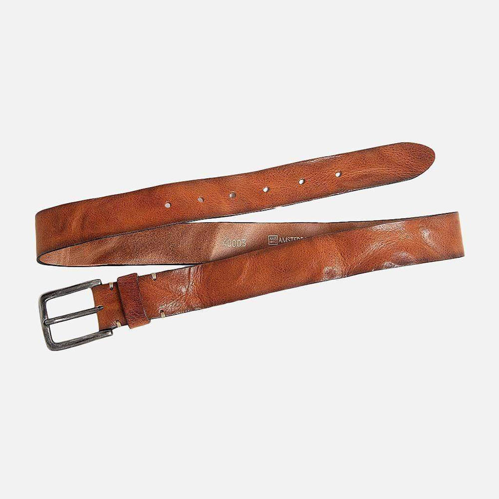 Dani Unisex Leather Belt W/Silver Buckle