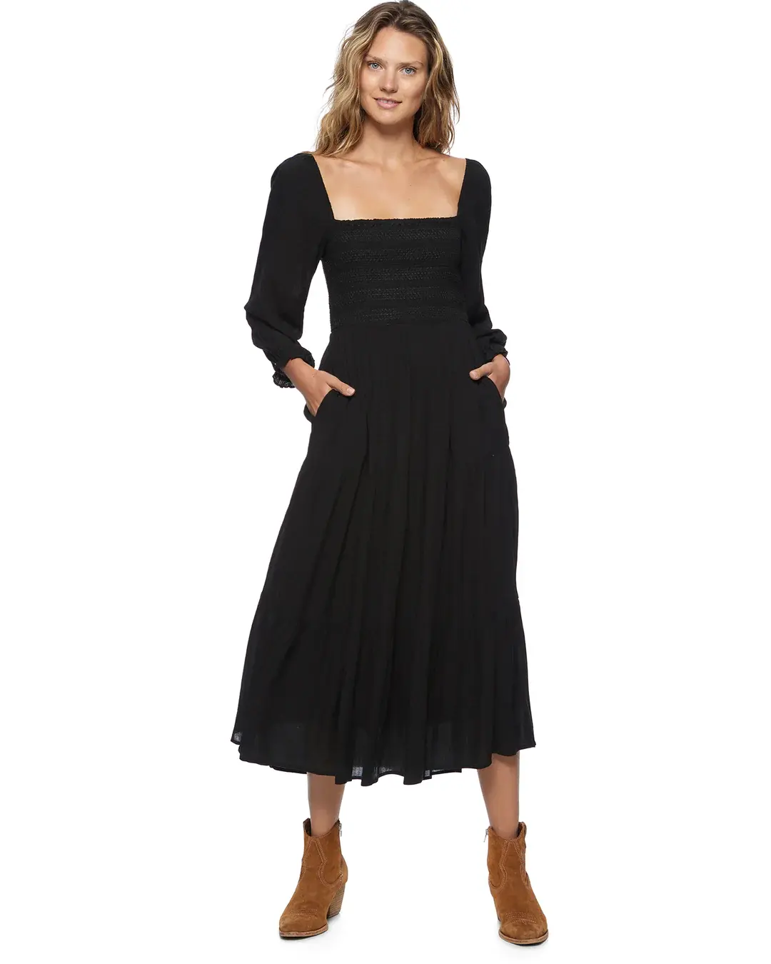 Nora Long Sleeve Smocked Mini Dress