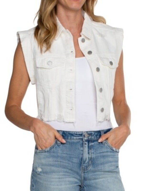 Liverpool Los Angeles Cropped Sleeveless Jacket