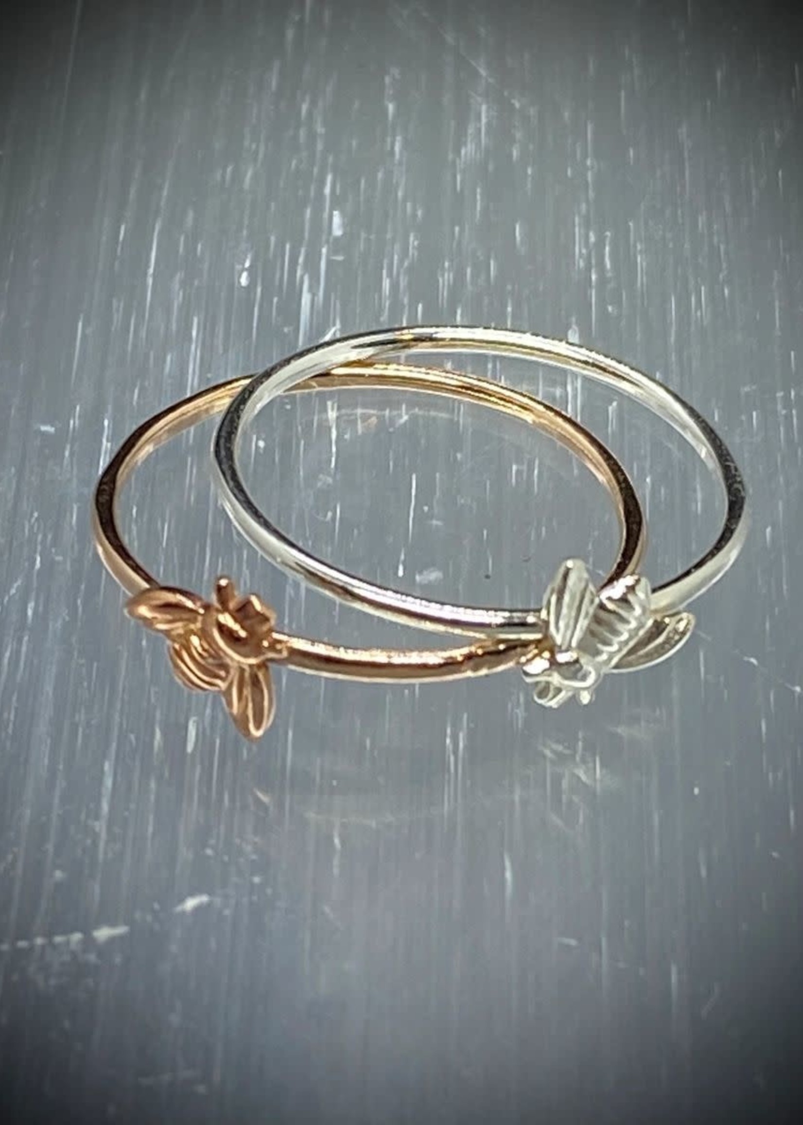 A Wild Violet Tiny Bee Ring (Silver or Gold)