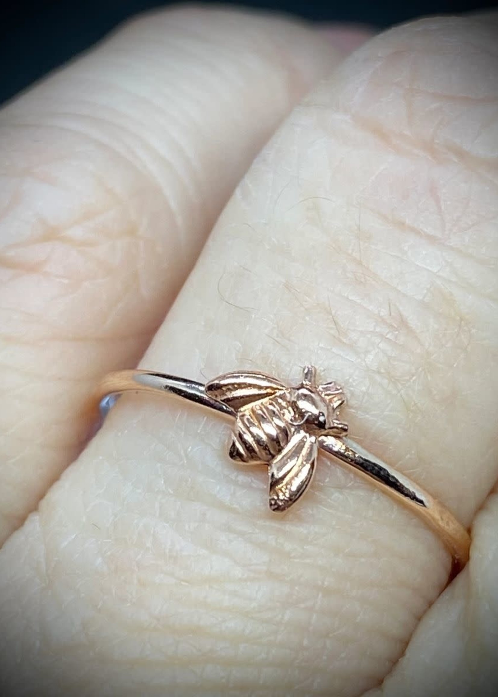 A Wild Violet Tiny Bee Ring (Silver or Gold)