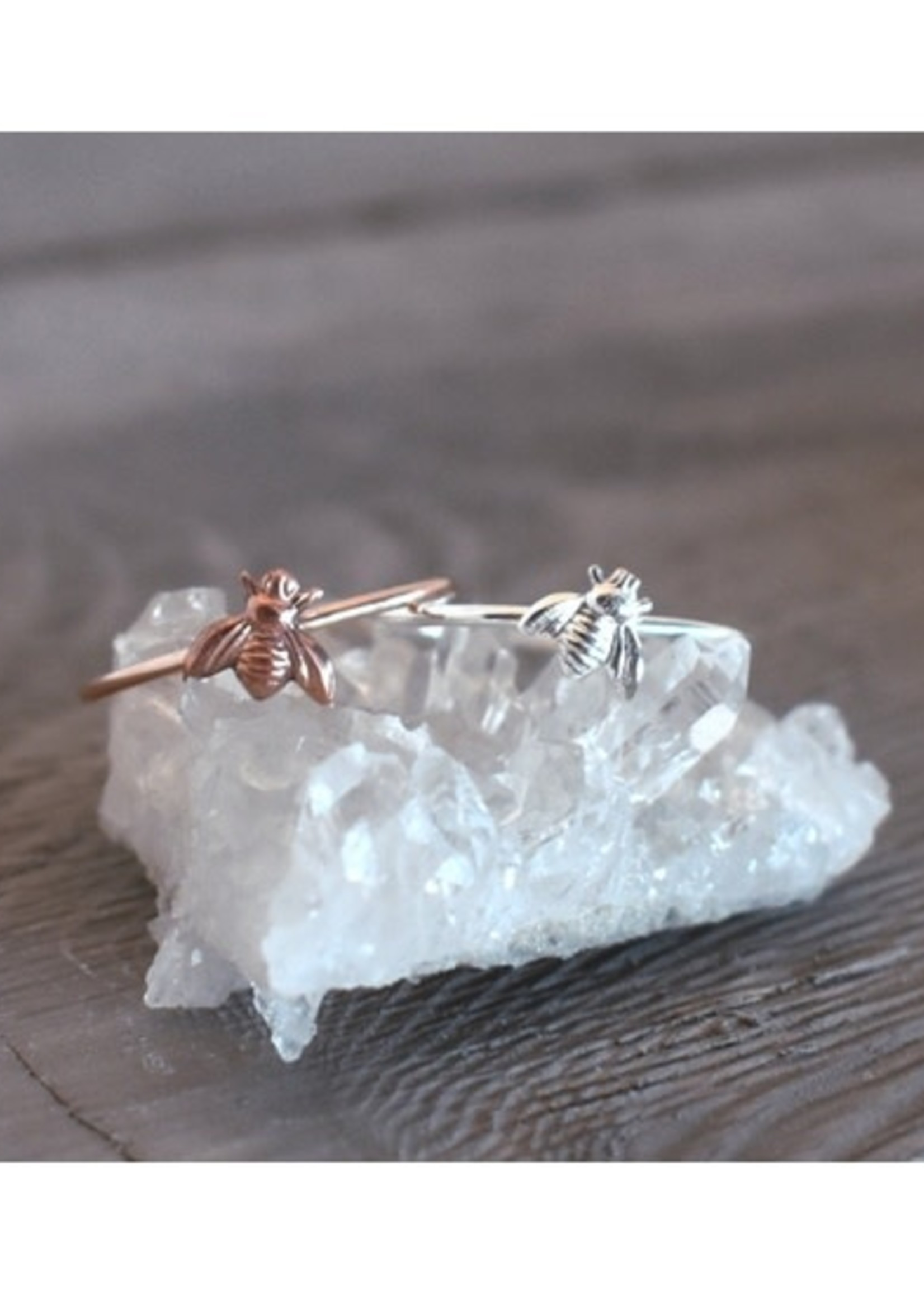 A Wild Violet Tiny Bee Ring (Silver or Gold)