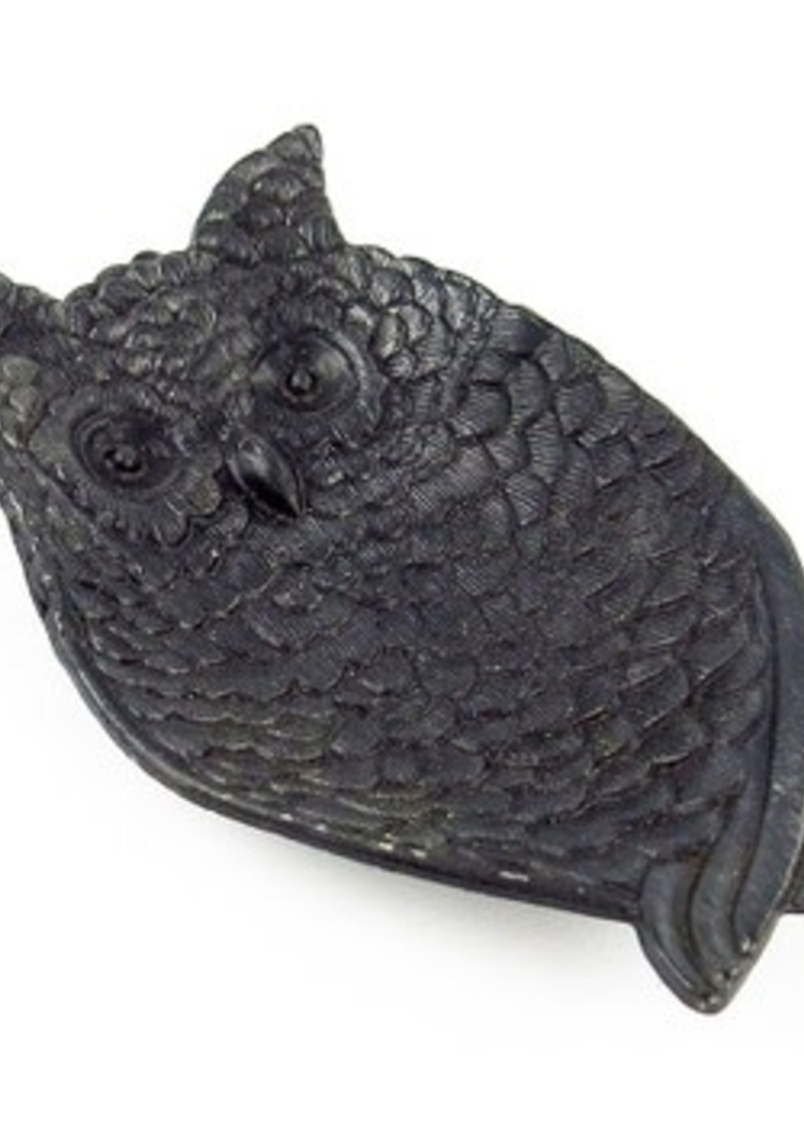 Pewter Owl Dish in Grey Black Finish