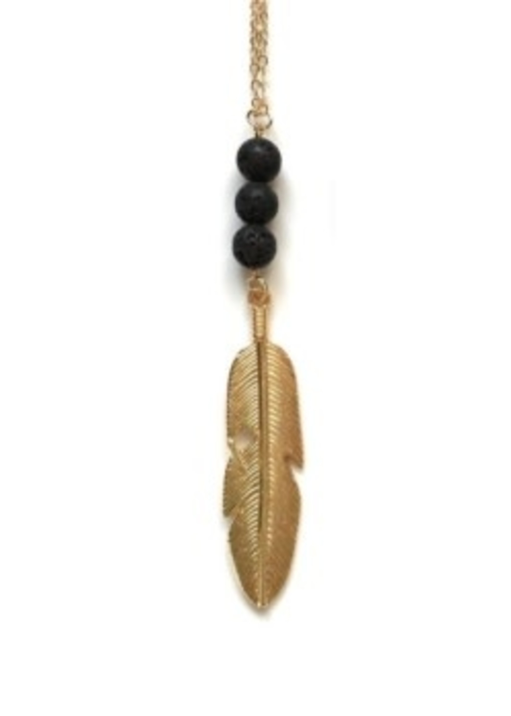 Oily Blends LLC Feather Lava Stone Diffuser Necklace