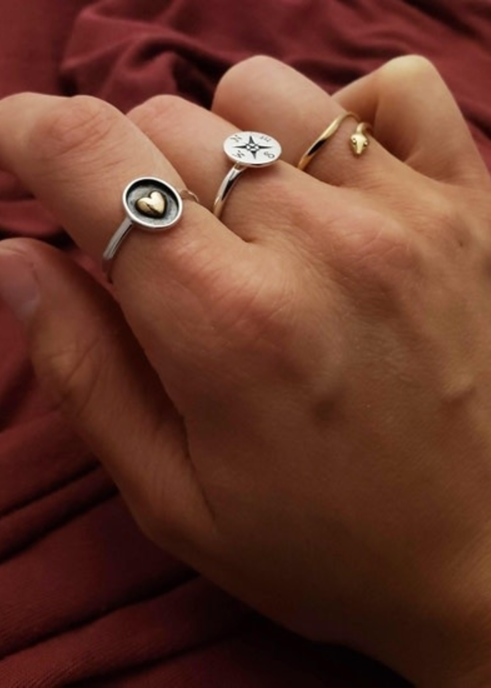 Nina Designs Heart Print Ring