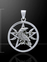 Raven on Pentacle Pendant