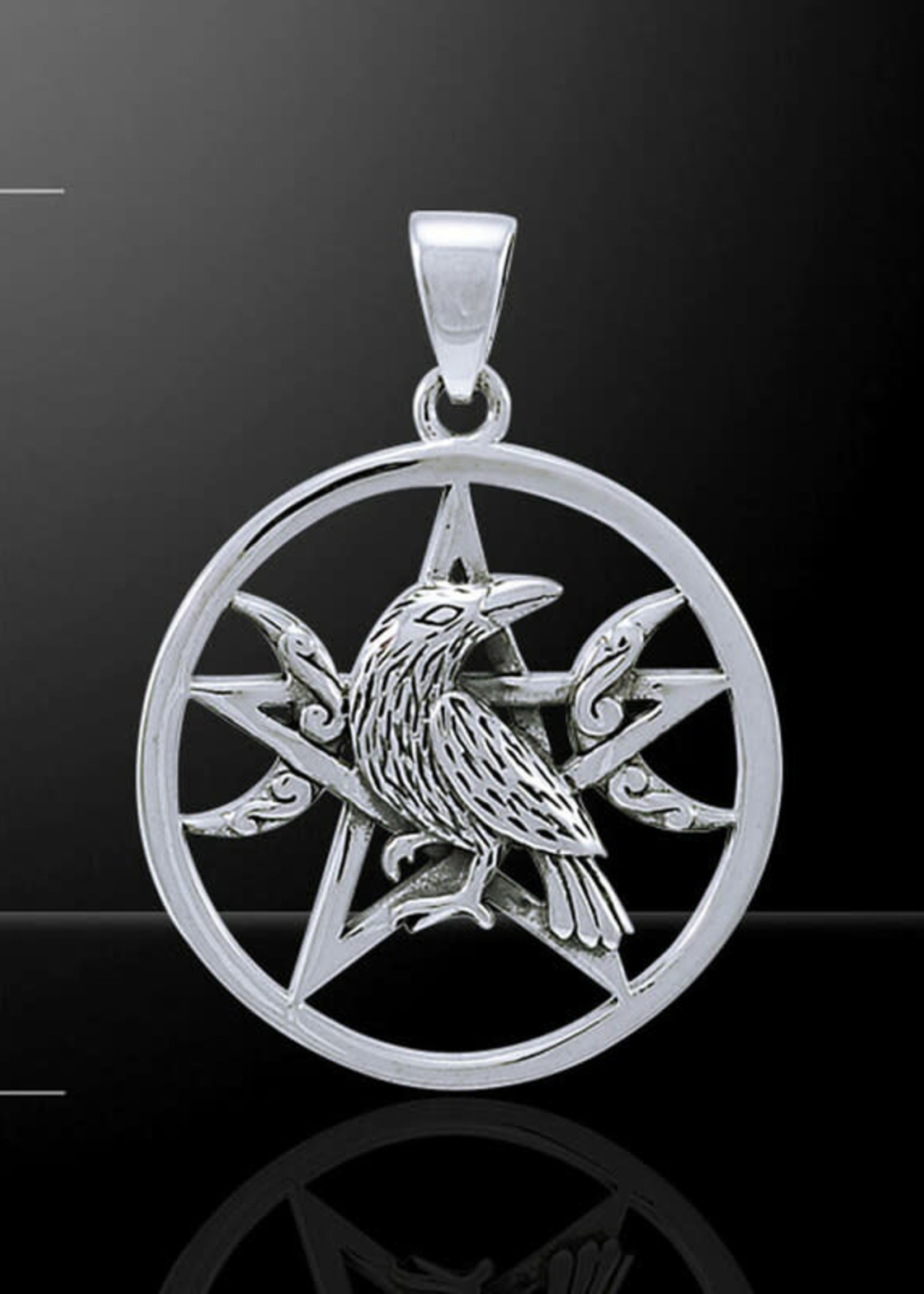 Raven on Pentacle Pendant